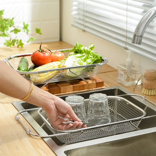 trade point factory direct sales md-l003 sst elastic drain basket bowl rack vege 