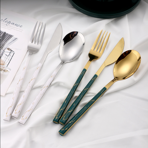 trade point factory direct sales md-d010 tableware korean imitation marble handl 